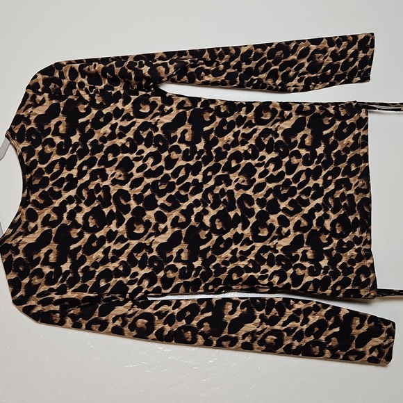 Fashion Nova Animal Print Blouse - Black and Tan - Picture 5 of 5